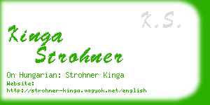 kinga strohner business card